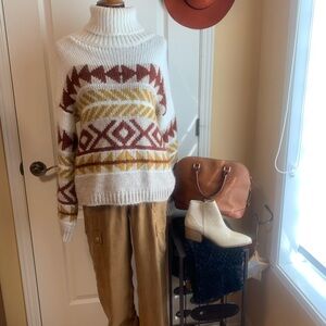 Italian Alpaca/wool blend Turtleneck Sweater après ski